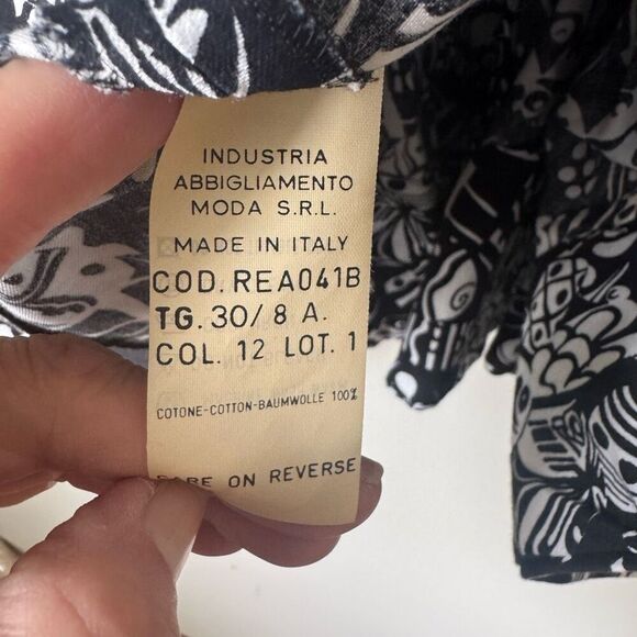 Vintage 80’s Gianni Versace Puff Sleeve Girls Dress Black & White - Picture 9 of 10